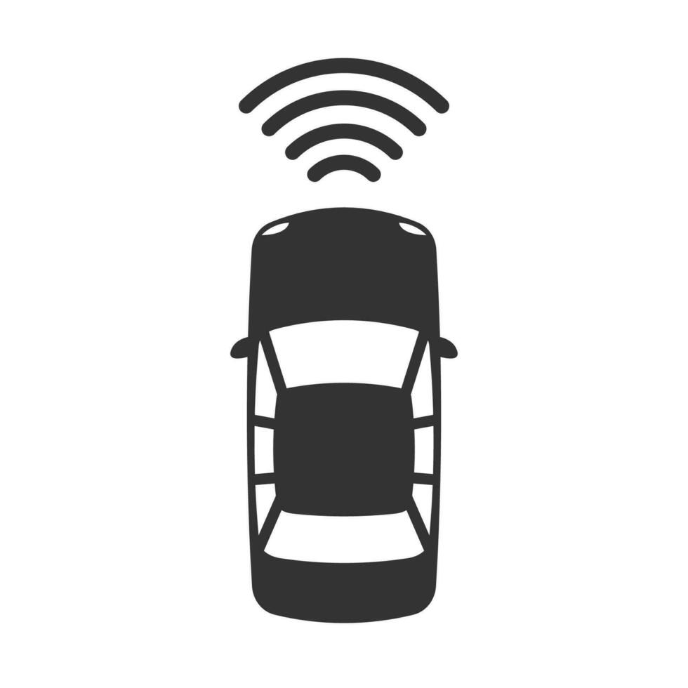 Vector illustration of car front sensors icon in dark color and white background