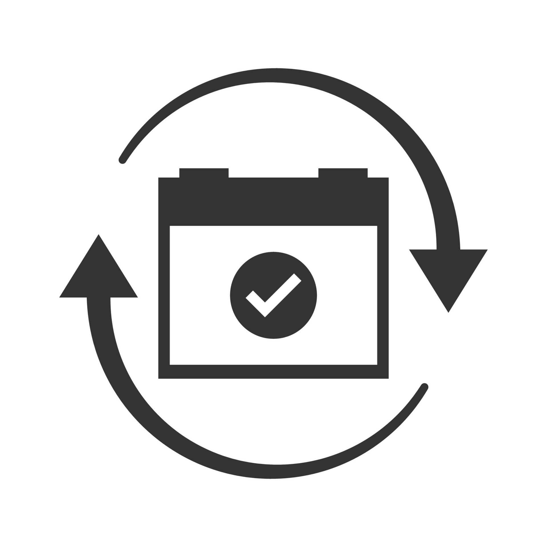 Vector illustration of reschedule icon in dark color and white