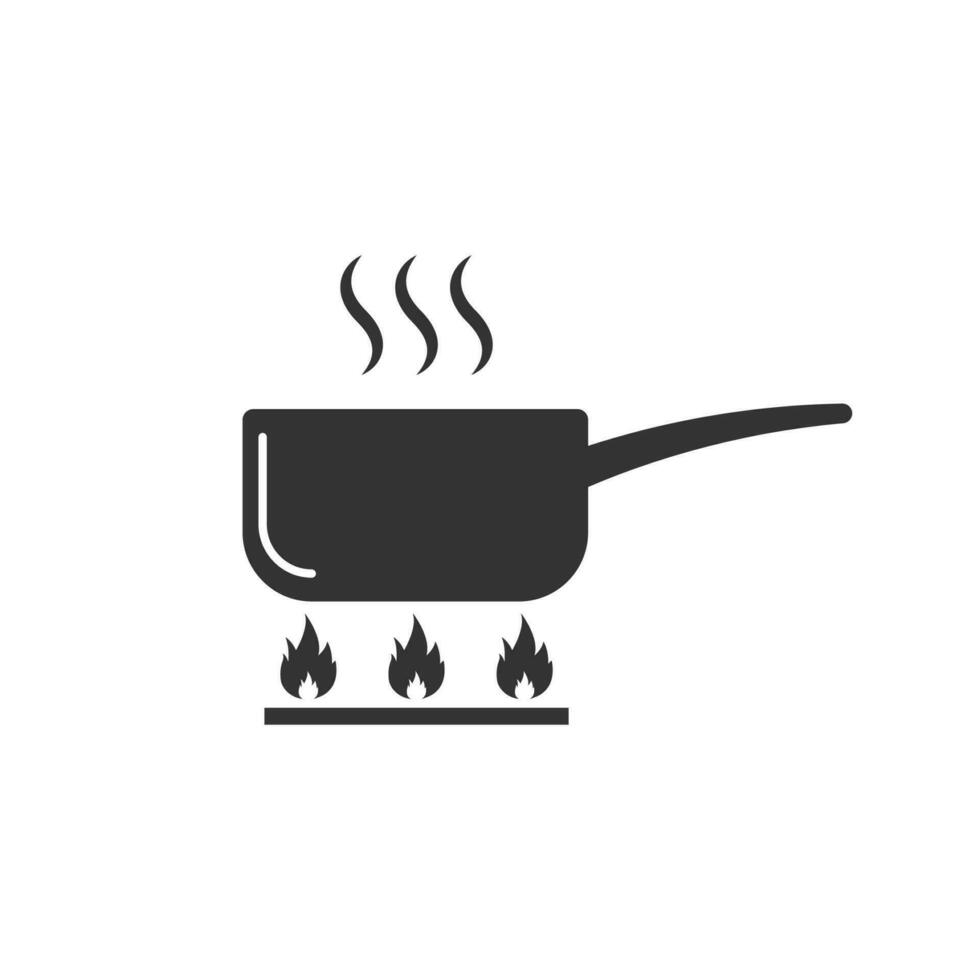 Vector illustration of cook icon in dark color and white background