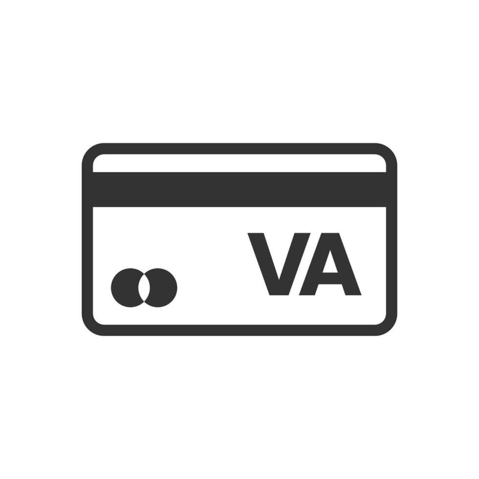 Vector illustration of virtual account icon in dark color and white background
