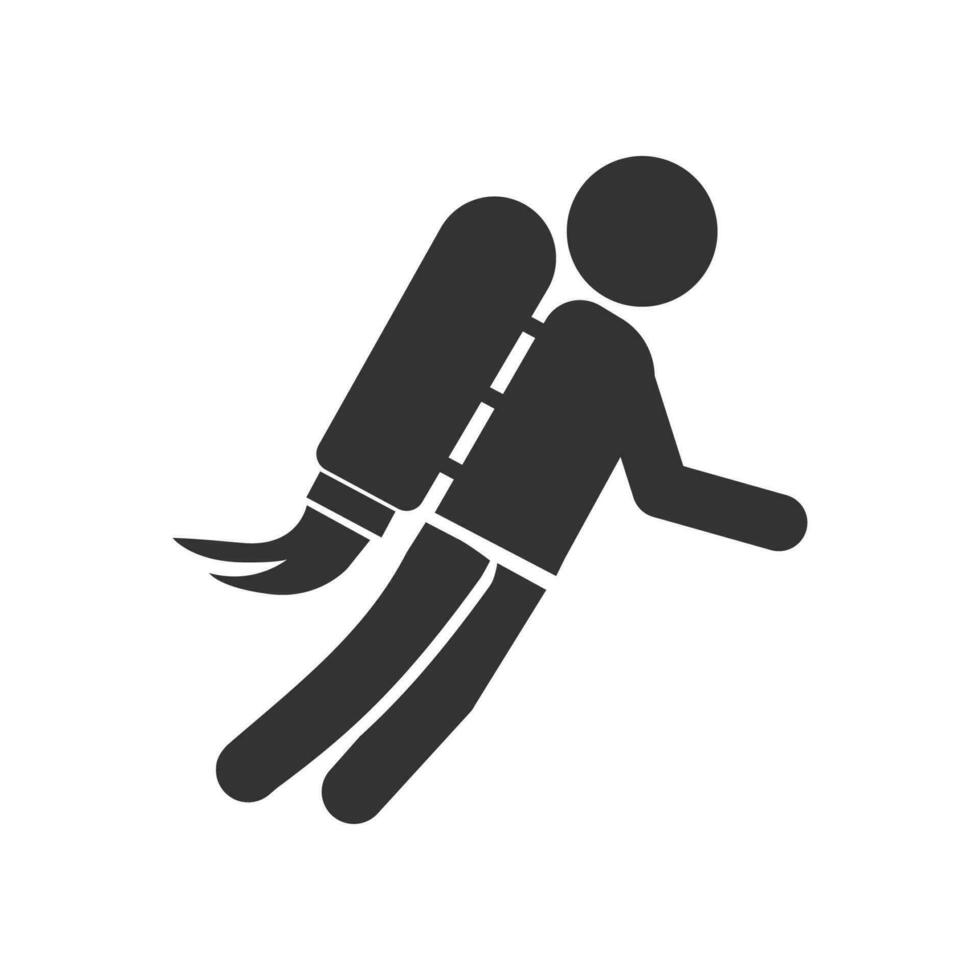 Vector illustration of jetpack icon in dark color and white background