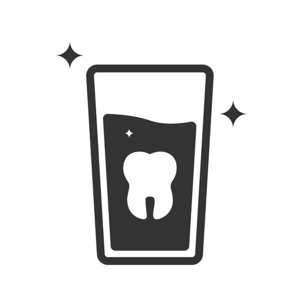 vector ilustración de lavado de dientes icono en oscuro color y blanco antecedentes