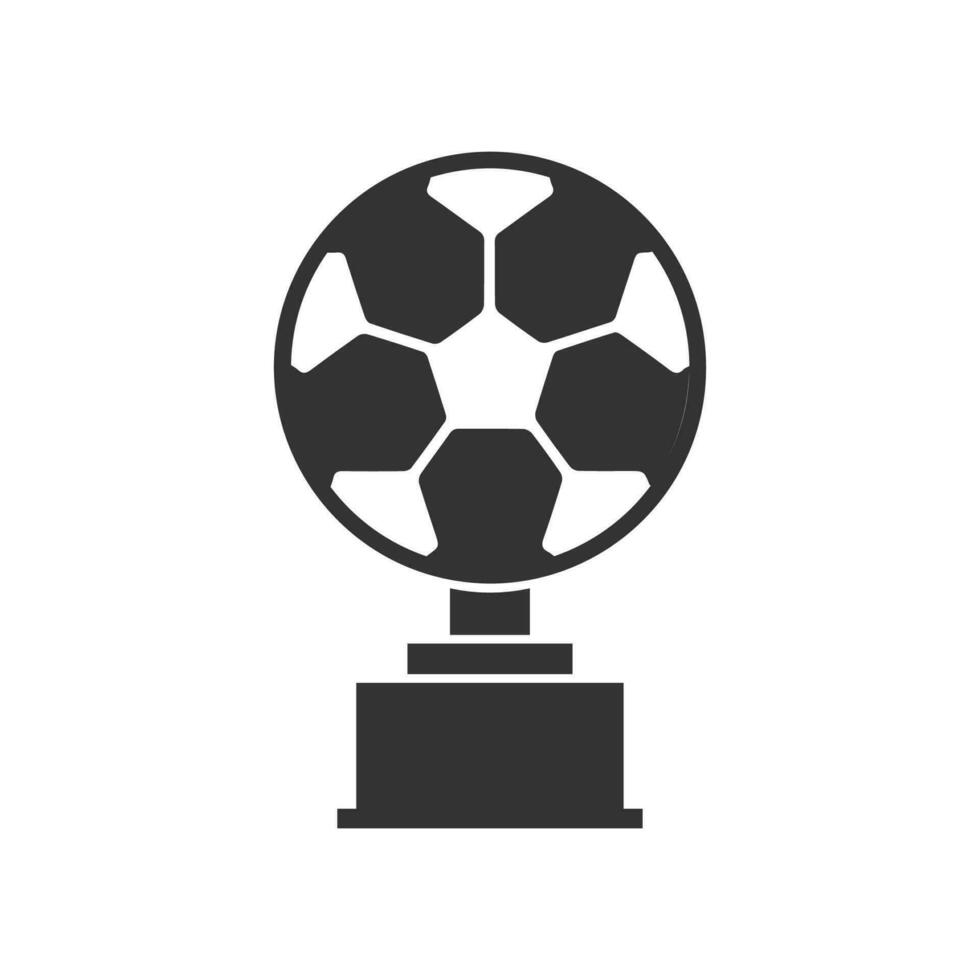 Vector illustration of soccer cup  icon in dark color and white background