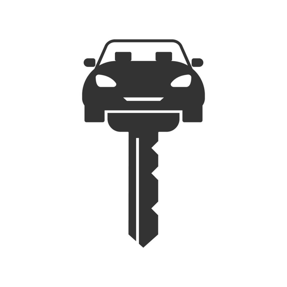 vector ilustración de coche llave icono en oscuro color y blanco antecedentes