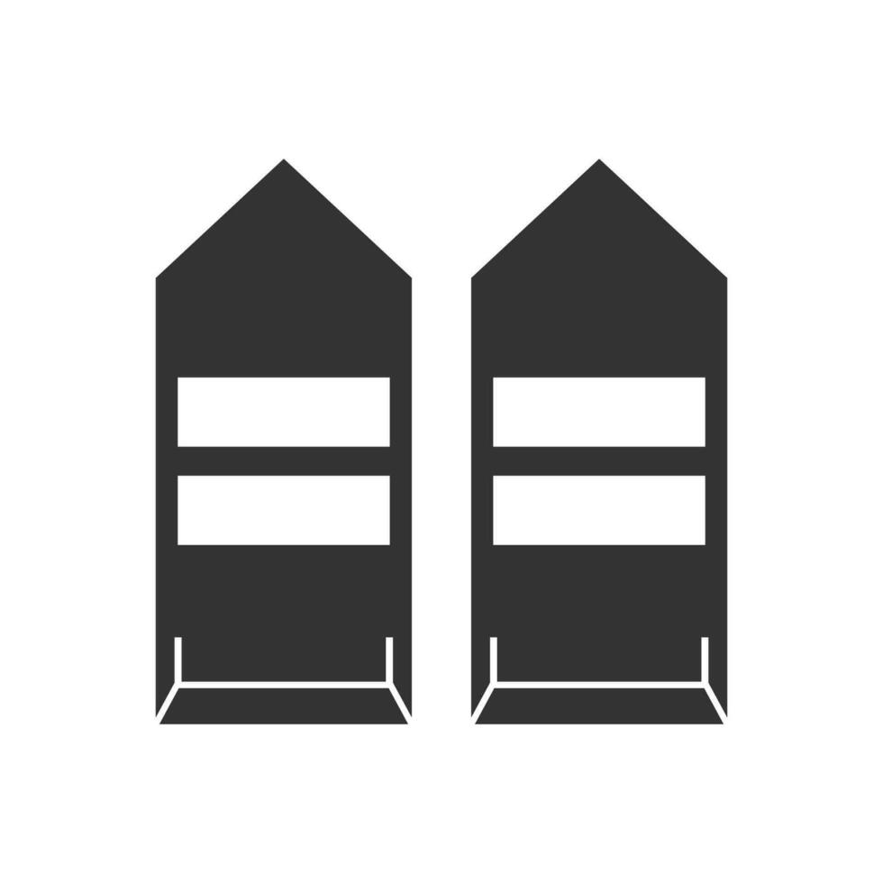 Vector illustration of military rank icon in dark color and white background
