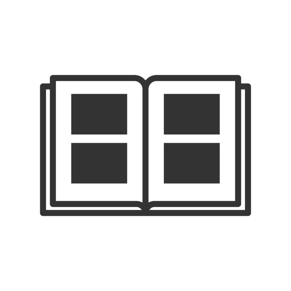 Vector illustration of photo album icon in dark color and white background