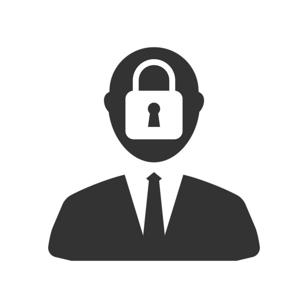 Vector illustration of employee privacy icon in dark color and white background