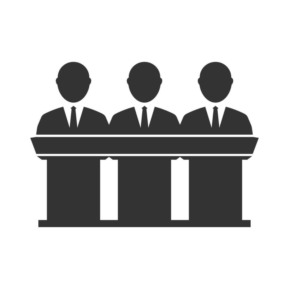 Vector illustration of judgment icon in dark color and white background