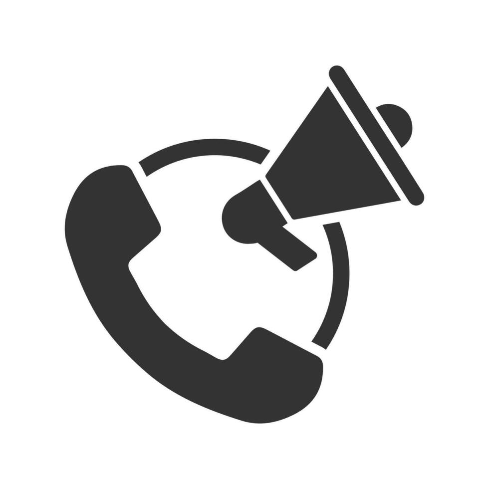 vector ilustración de llamada anuncio icono en oscuro color y blanco antecedentes