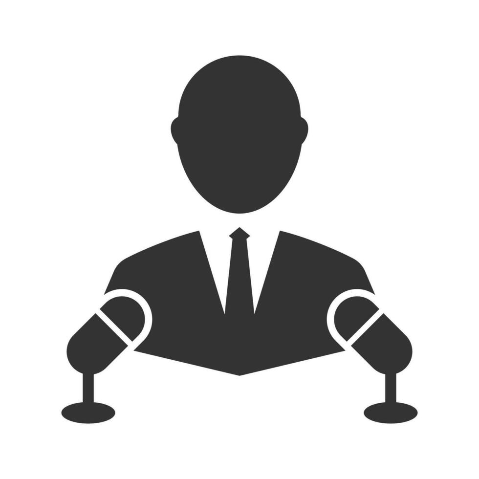 Vector illustration of interview icon in dark color and white background