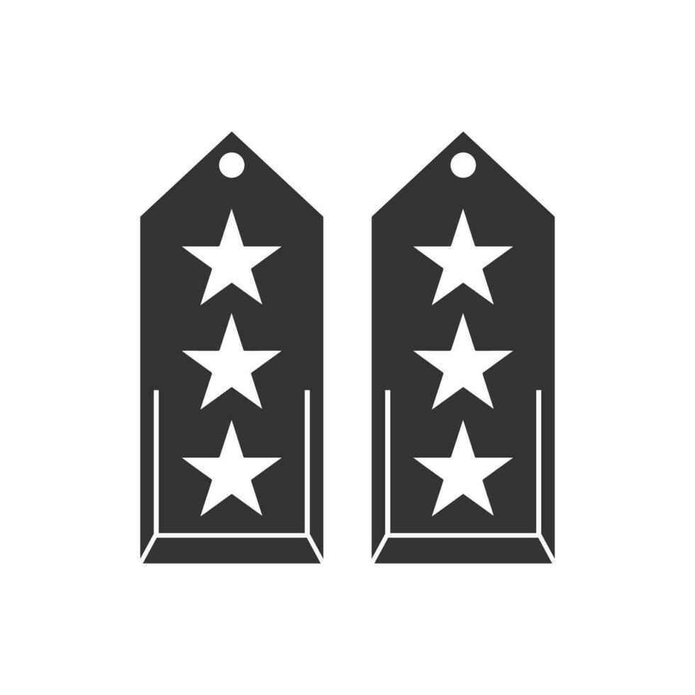 Vector illustration of three star general icon in dark color and white background