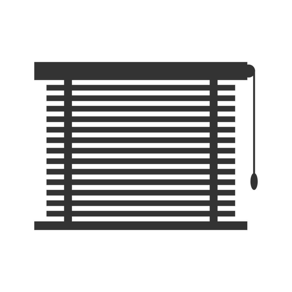 Vector illustration of roller blinds icon in dark color and white background