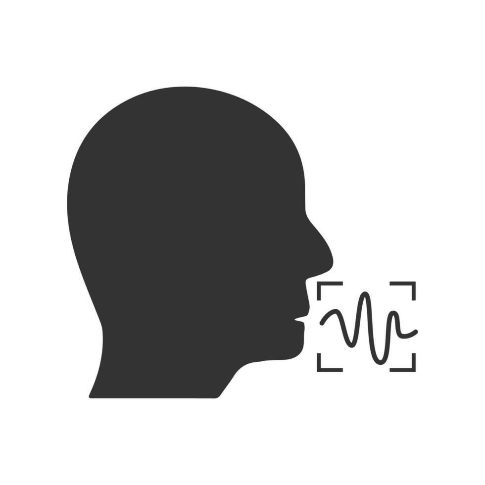 Vector illustration of sound scans icon in dark color and white background