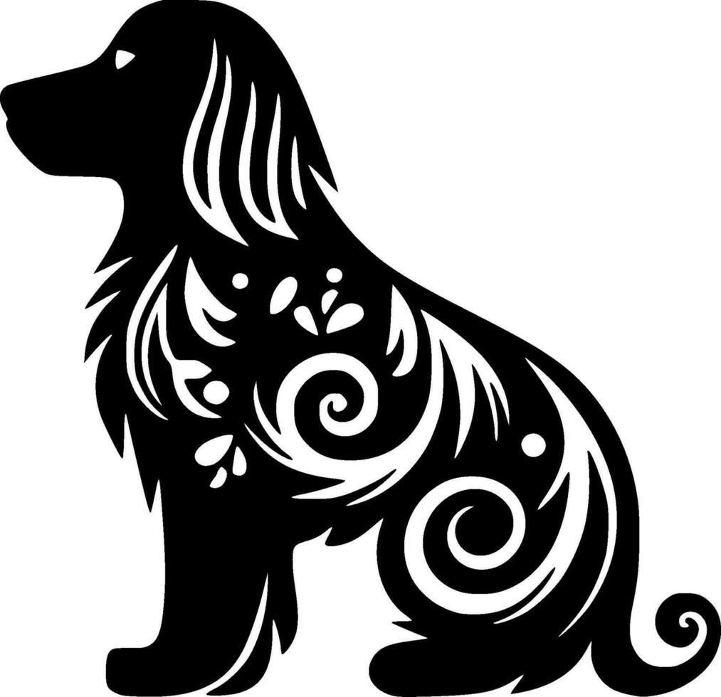 Dog - Black and White Isolated Icon - Vector illustration