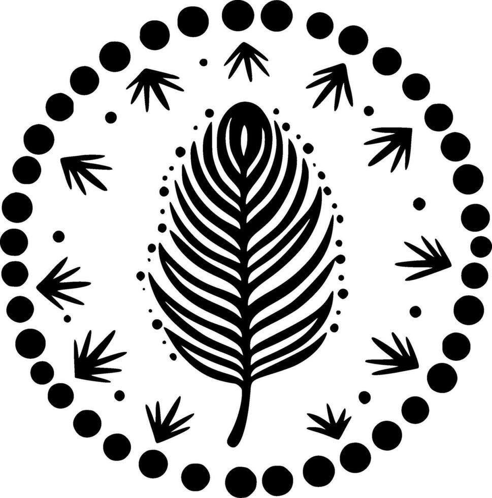 Boho - Black and White Isolated Icon - Vector illustration