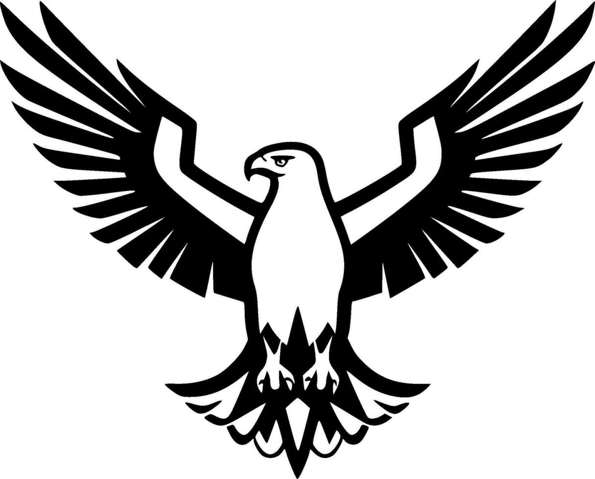 Eagle, Black and White Vector illustration