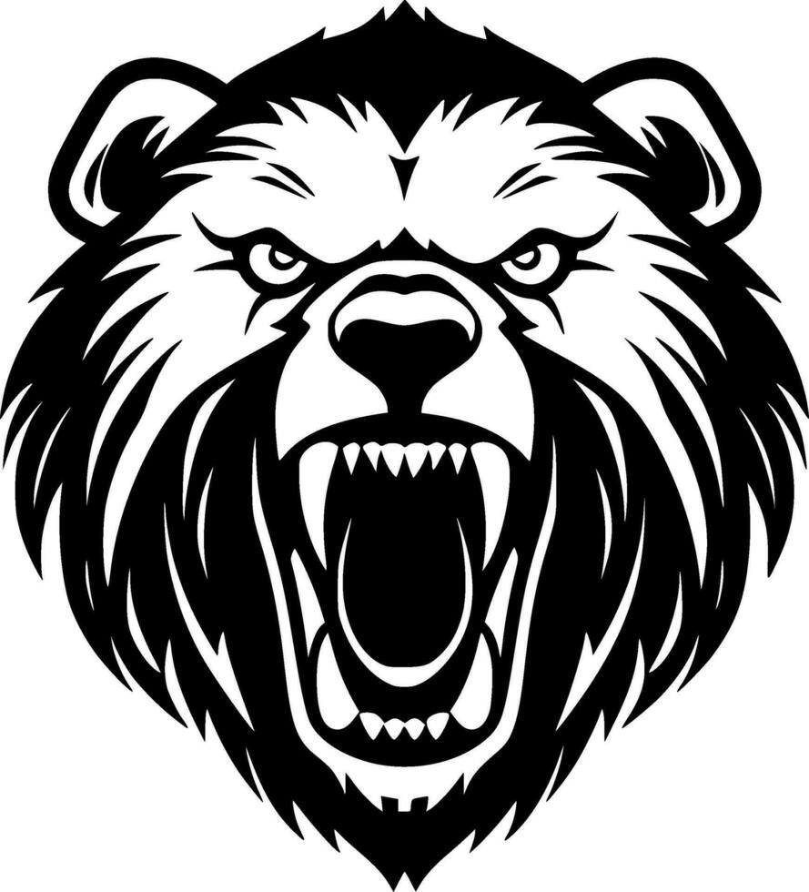 Bear, Black and White Vector illustration