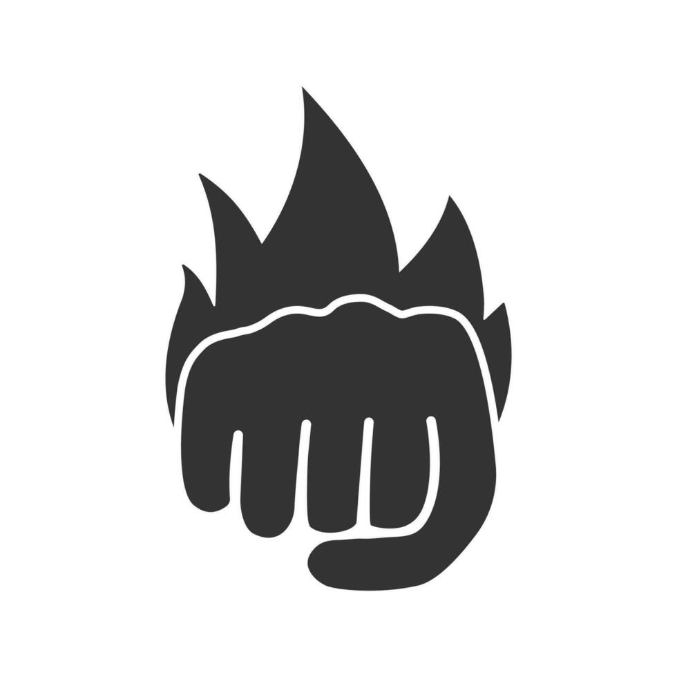 Vector illustration of fire blow icon in dark color and white background