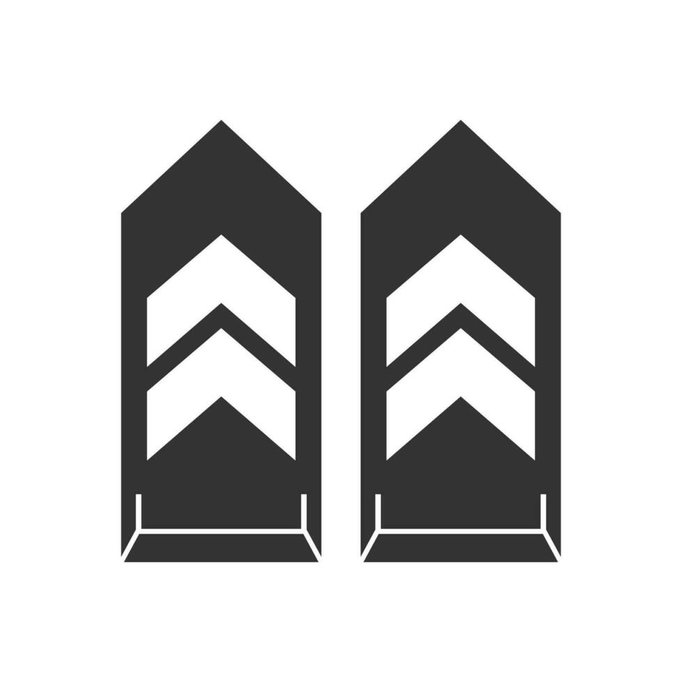 Vector illustration of military rank icon in dark color and white background