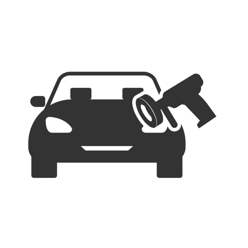 Vector illustration of car polish icon in dark color and white background