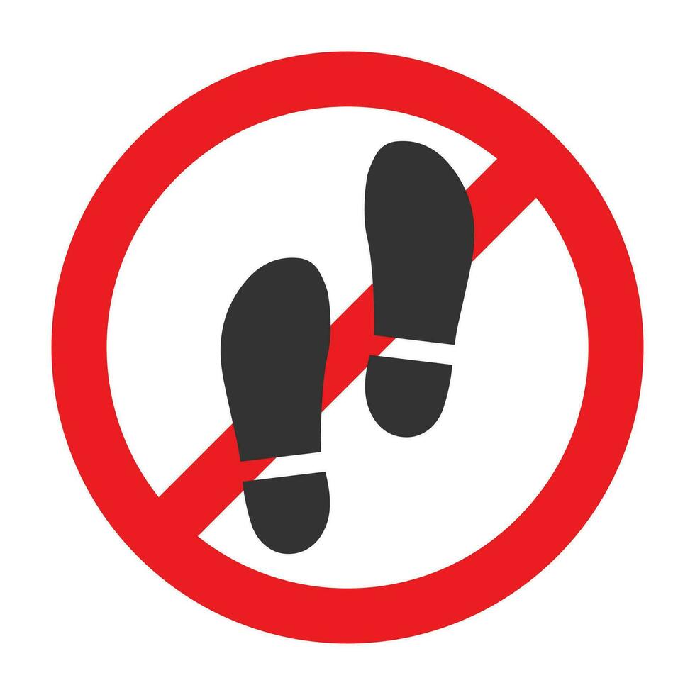 Vector illustration of step is prohibited icon in dark color and white background