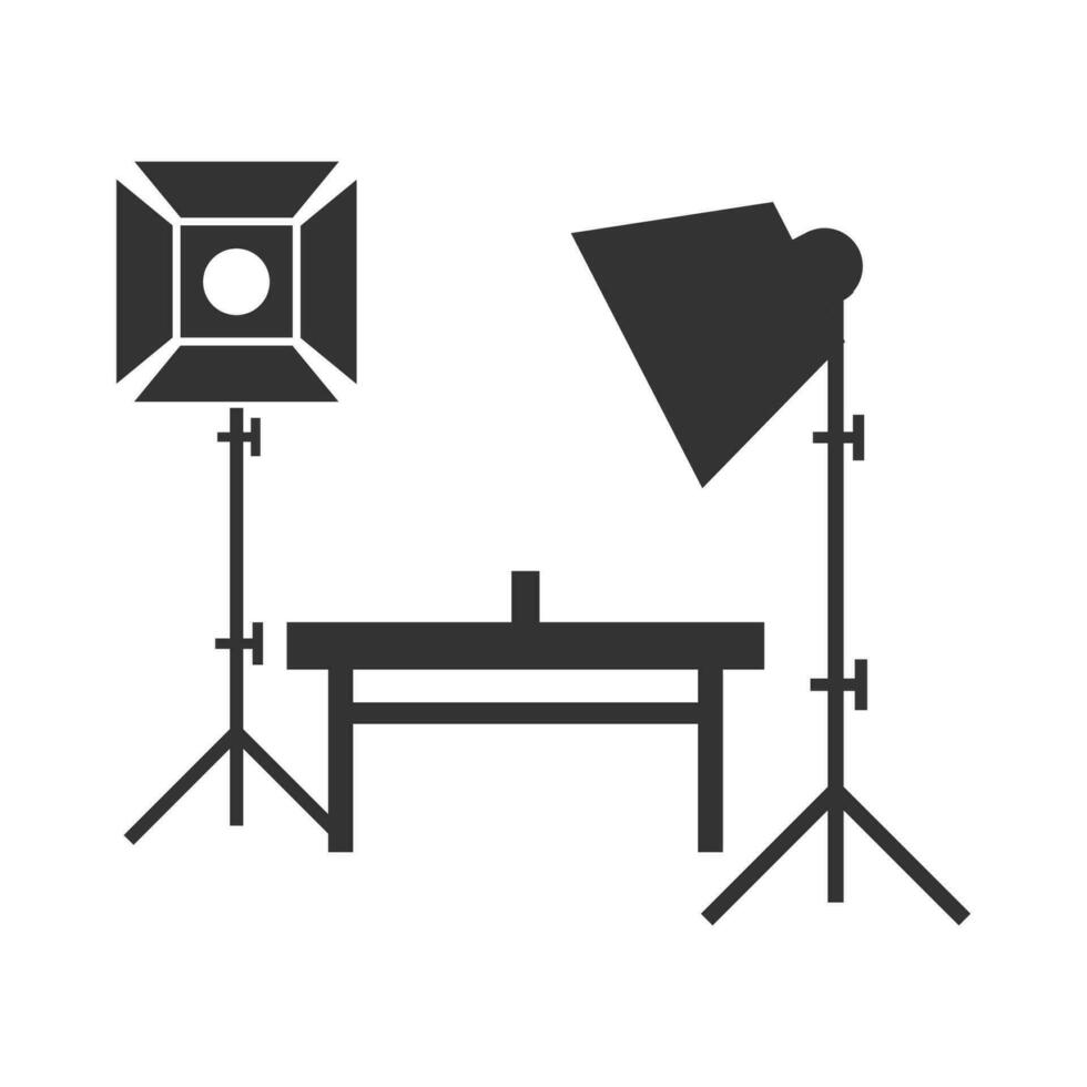 Vector illustration of mini-studio  icon in dark color and white background