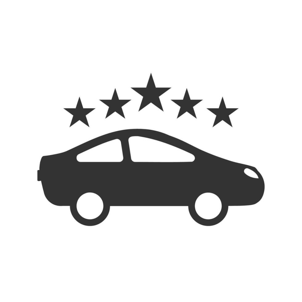 vector ilustración de cinco estrella coche icono en oscuro color y blanco antecedentes