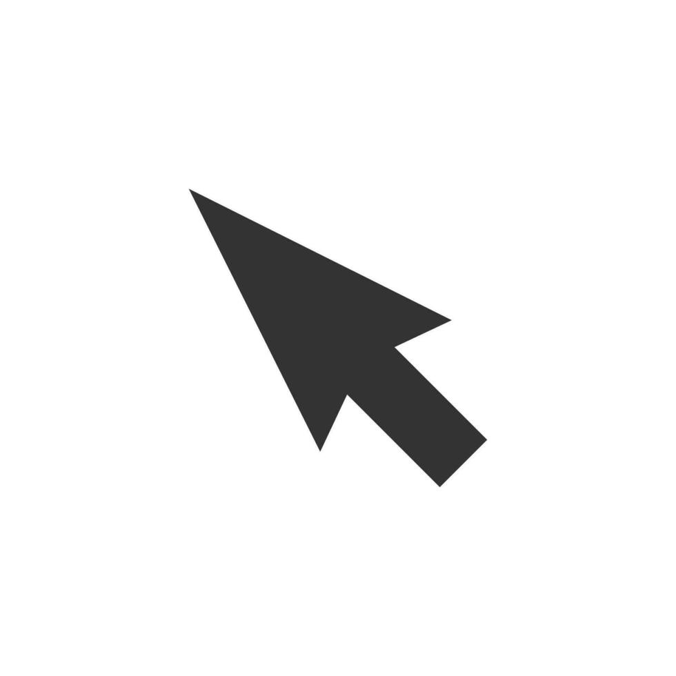Vector illustration of cursor icon in dark color and white background
