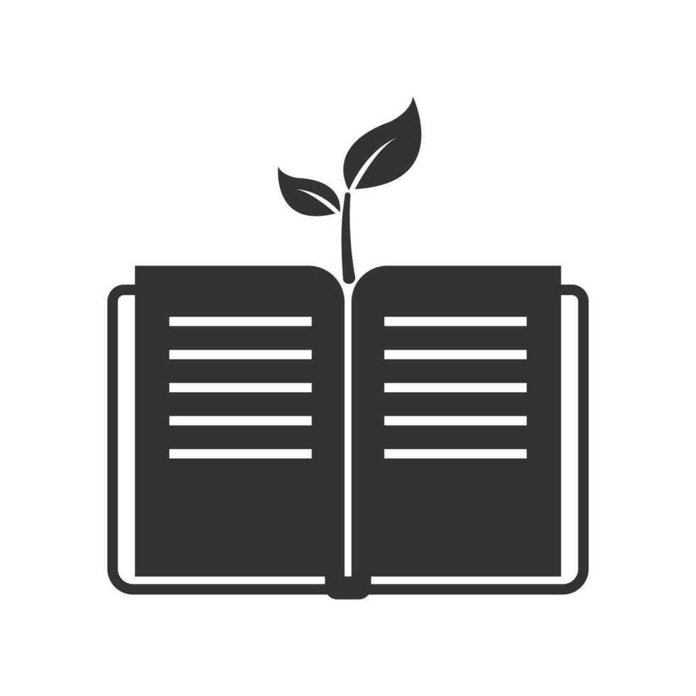 vector ilustración de planta notas icono en oscuro color y blanco antecedentes