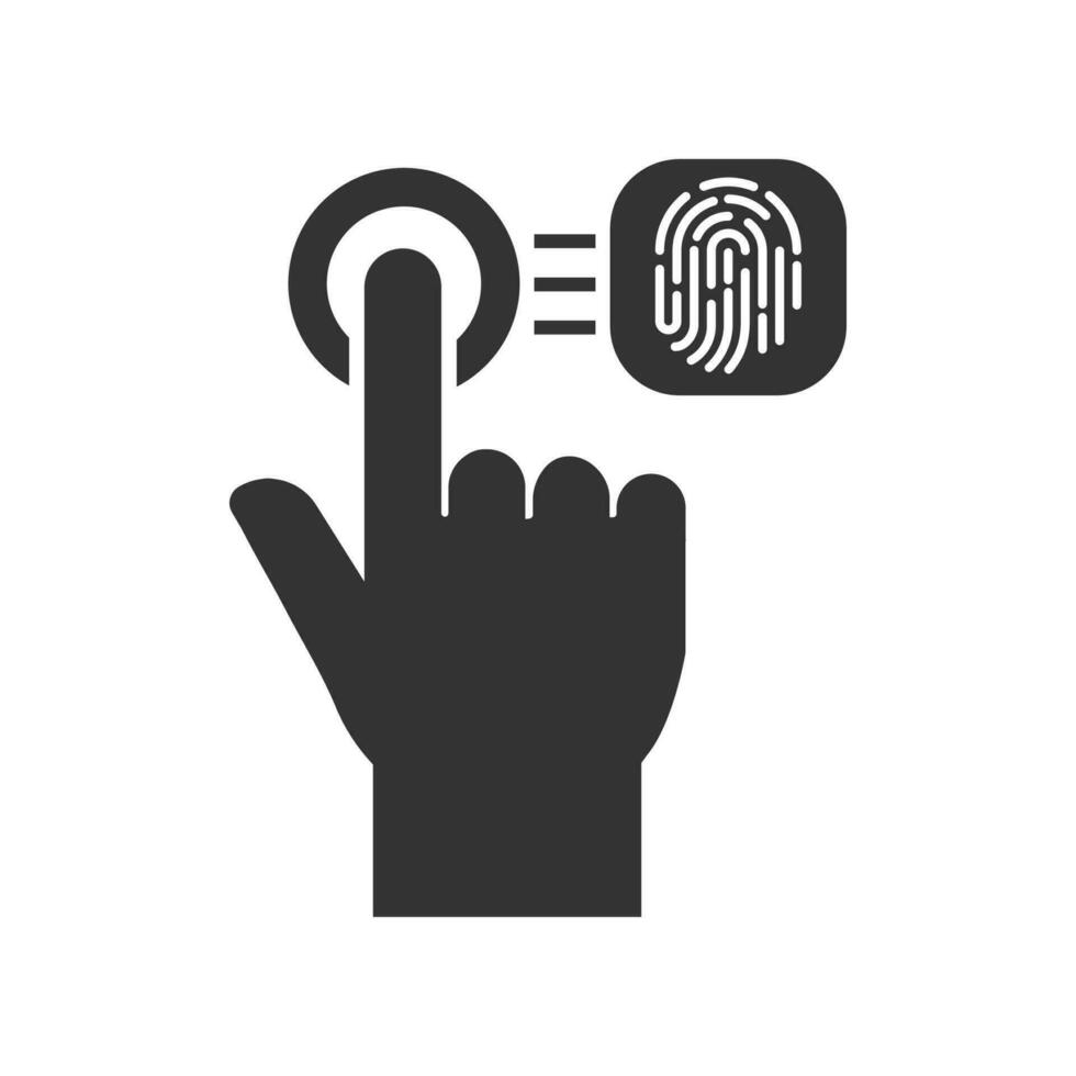 Vector illustration of fingerprint scans icon in dark color and white background