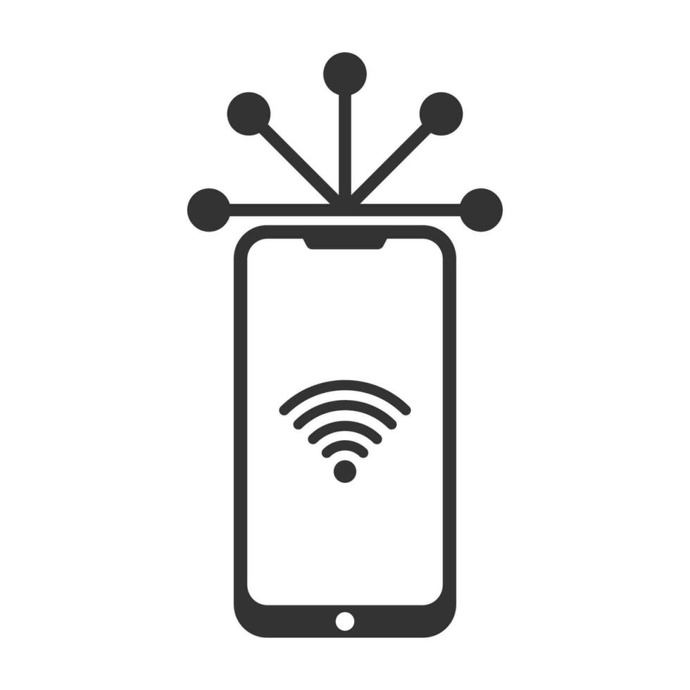 vector ilustración de compartiendo teléfonos inteligentes icono en oscuro color y blanco antecedentes