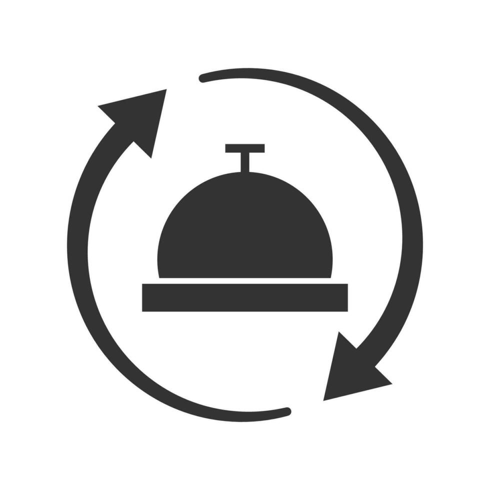 Vector illustration of press the bell again icon in dark color and white background