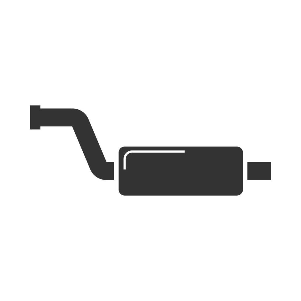 Vector illustration of exhaust icon in dark color and white background