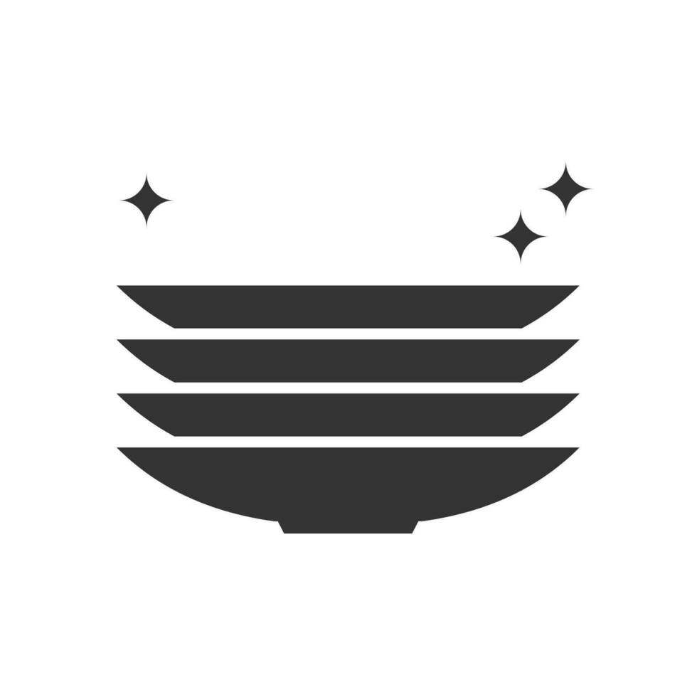 Vector illustration of clean plate icon in dark color and white background