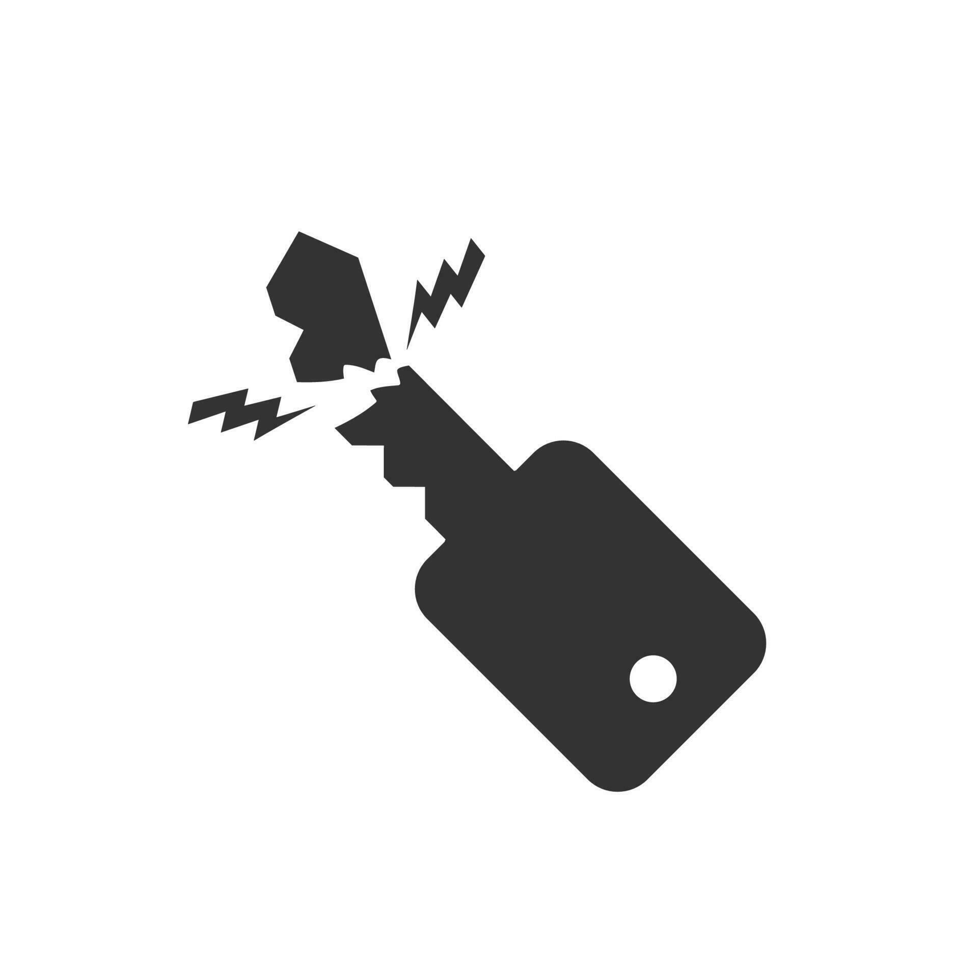 Vector illustration of broken lock icon in dark color and white background 26703465 Vector Art