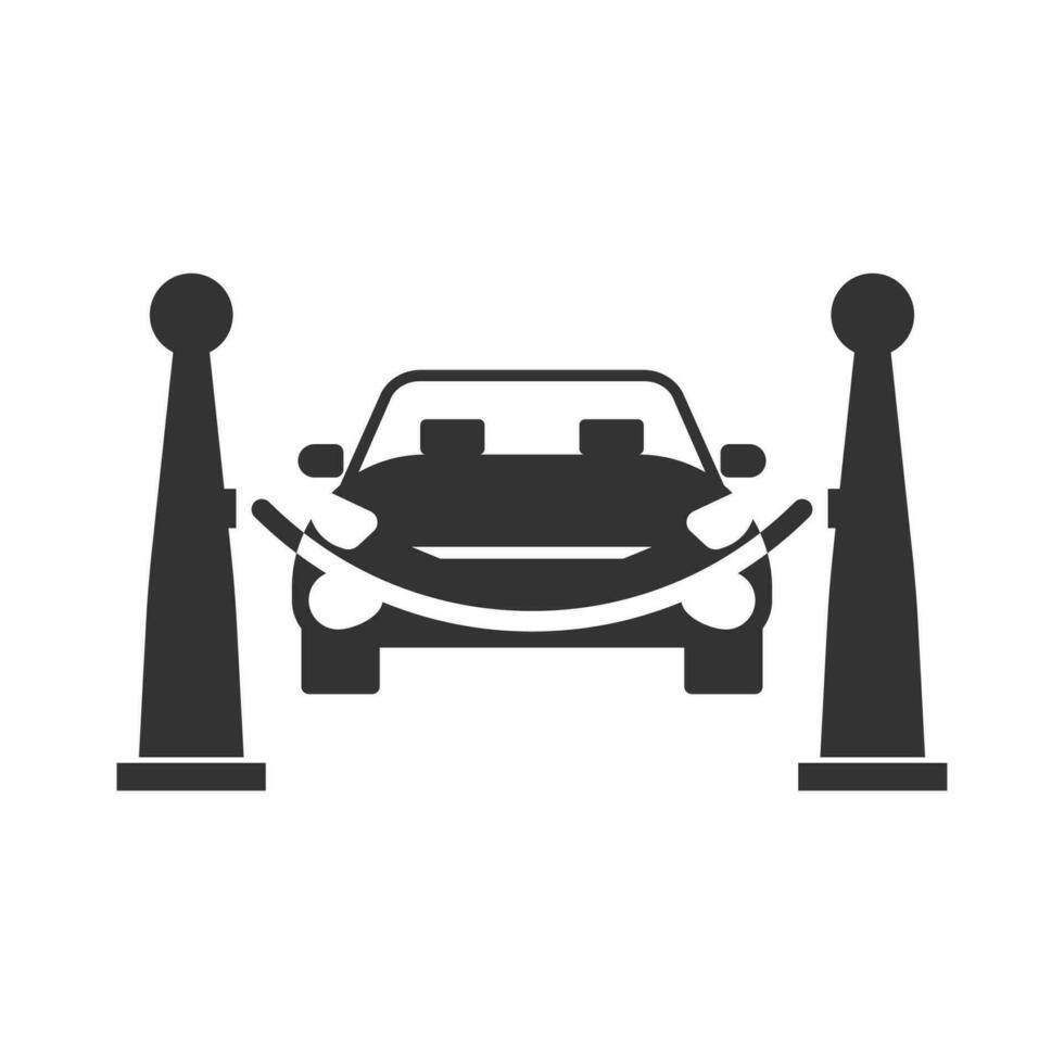 Vector illustration of car inauguration  icon in dark color and white background