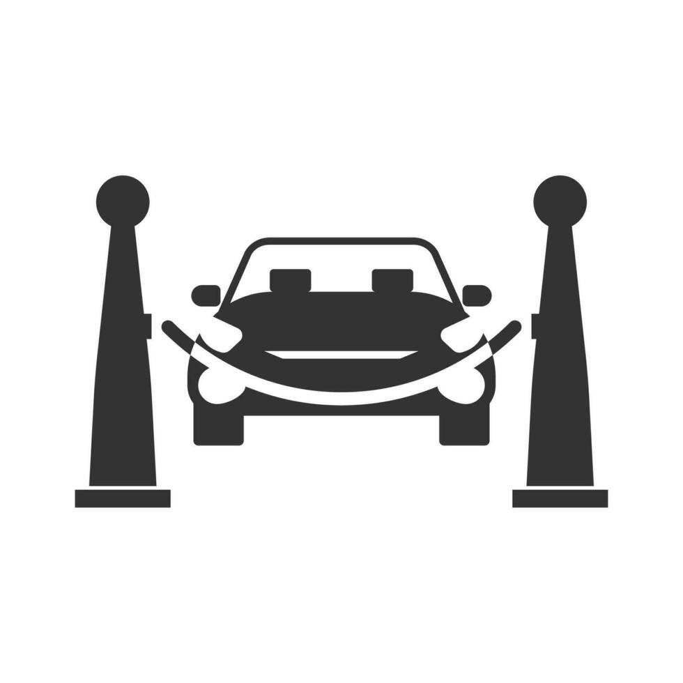 Vector illustration of car inauguration  icon in dark color and white background