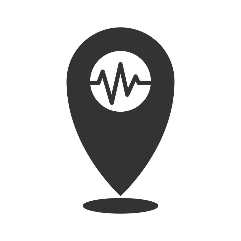 Vector illustration of earthquake detector icon in dark color and white background