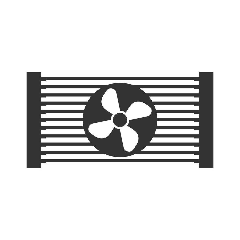 Vector illustration of car radiators icon in dark color and white background