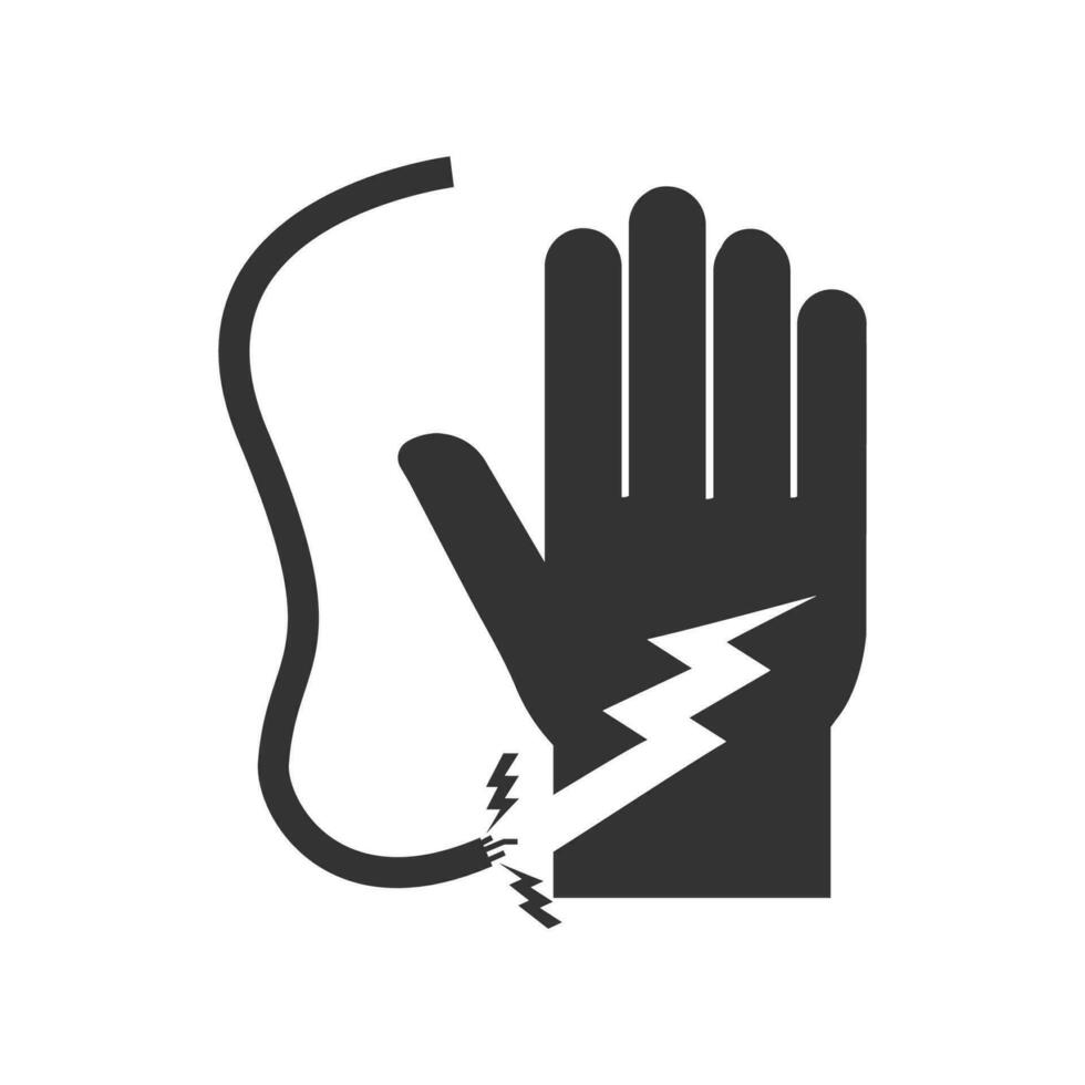 vector ilustración de electrocutado manos icono en oscuro color y blanco antecedentes