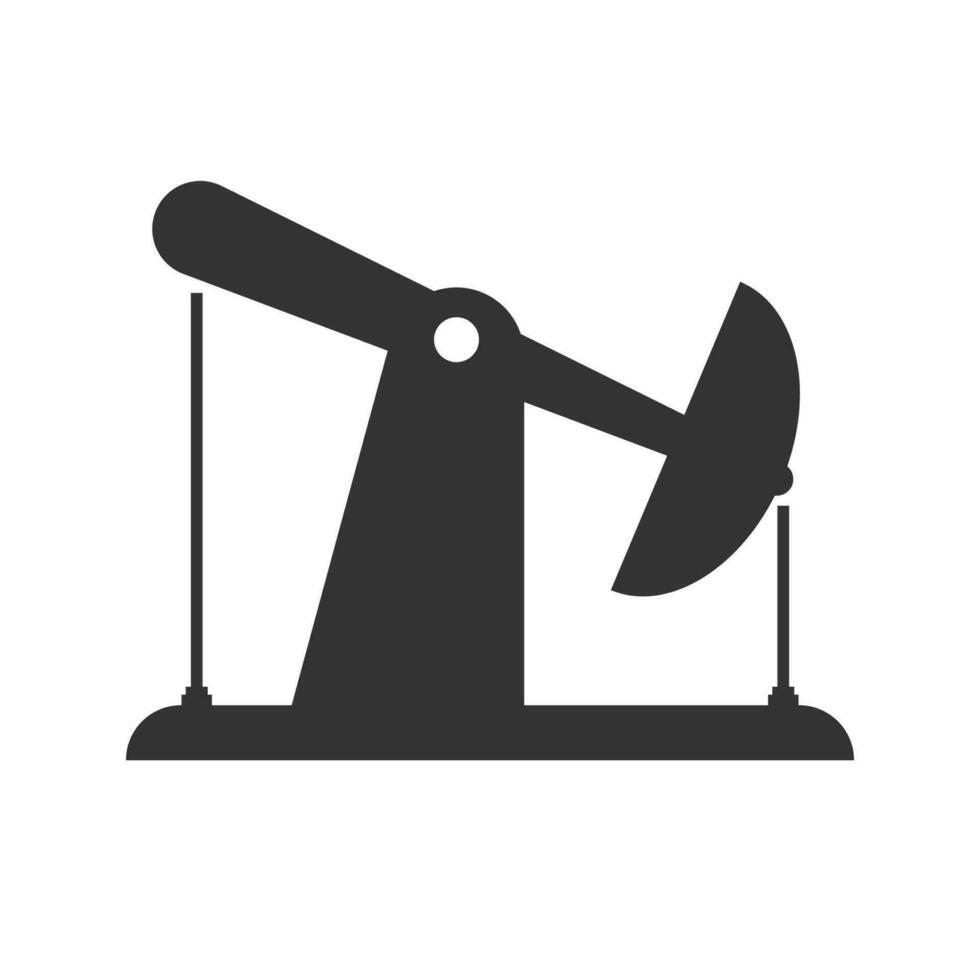 Vector illustration of oil drilling icon in dark color and white background