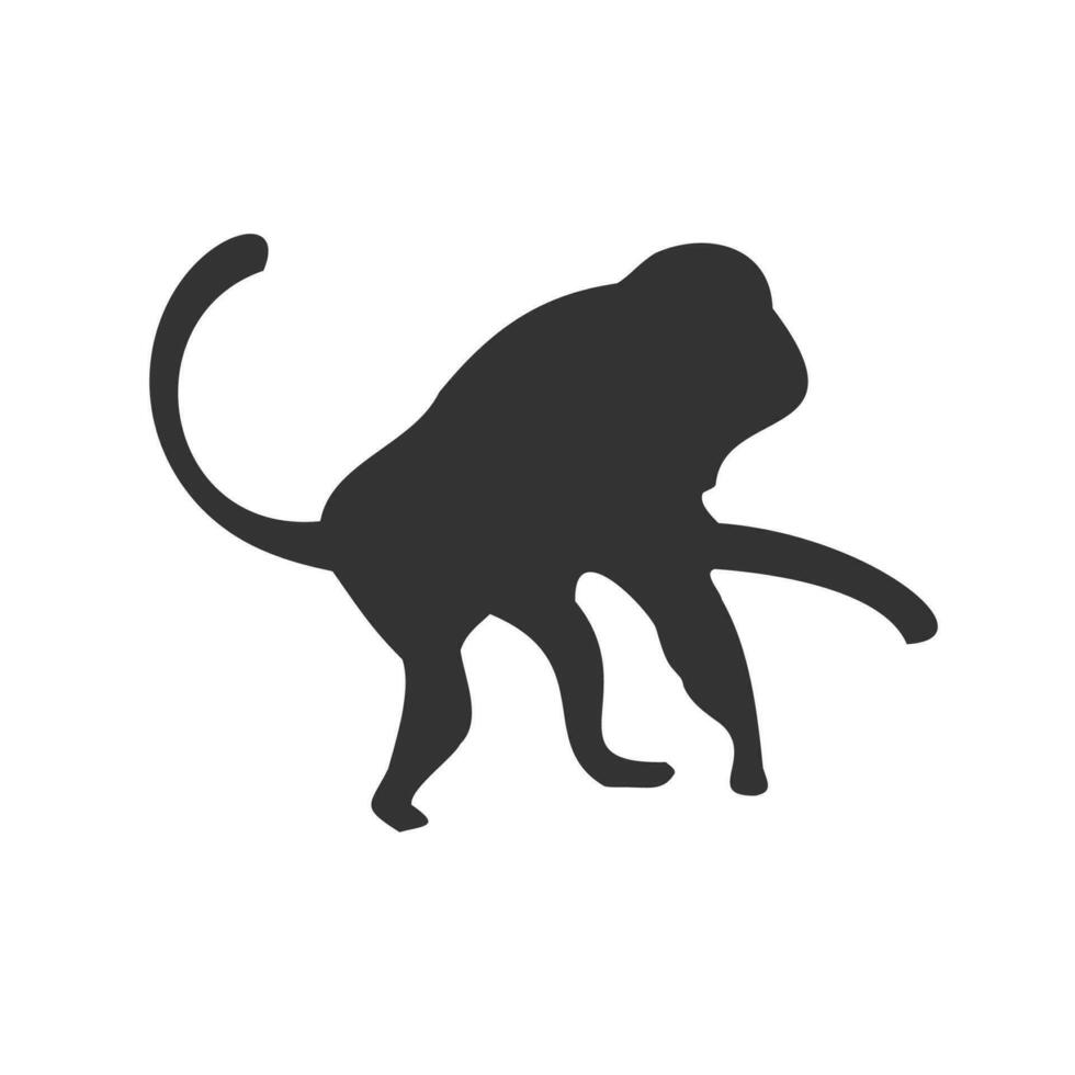 vector ilustración de orangután icono en oscuro color y blanco antecedentes