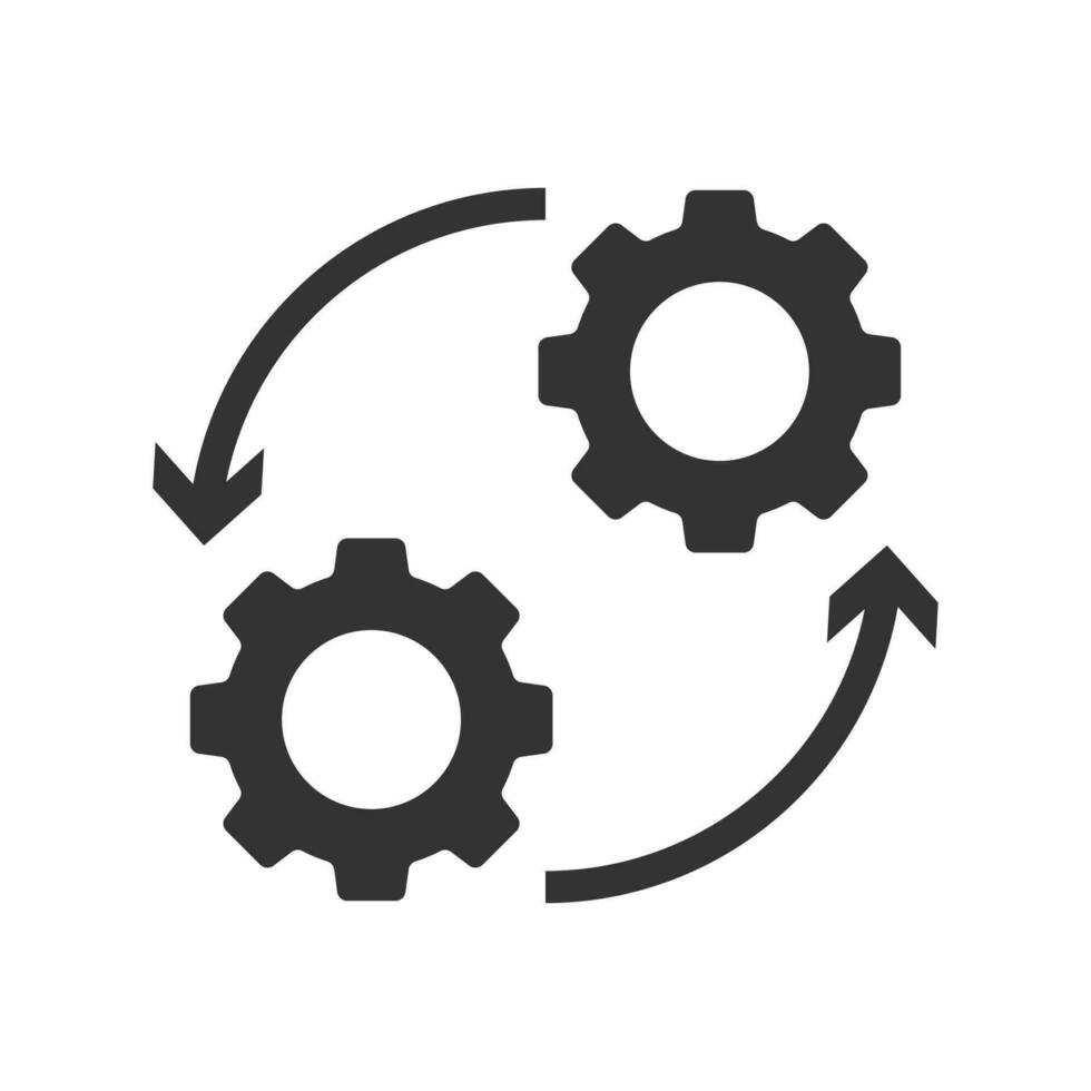 Vector illustration of management change icon in dark color and white background