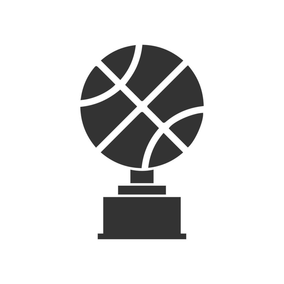 Vector illustration of basketball cup icon in dark color and white background