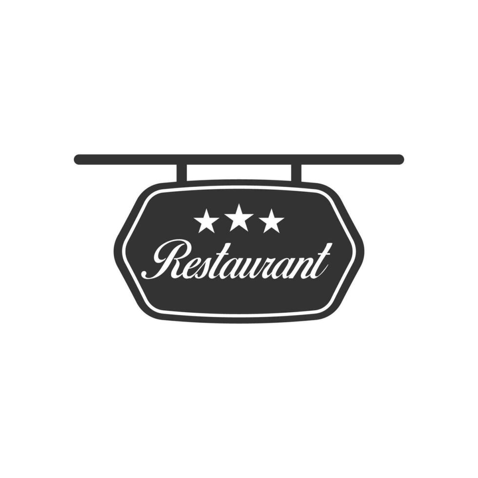 vector ilustración de restaurante tablero icono en oscuro color y blanco antecedentes