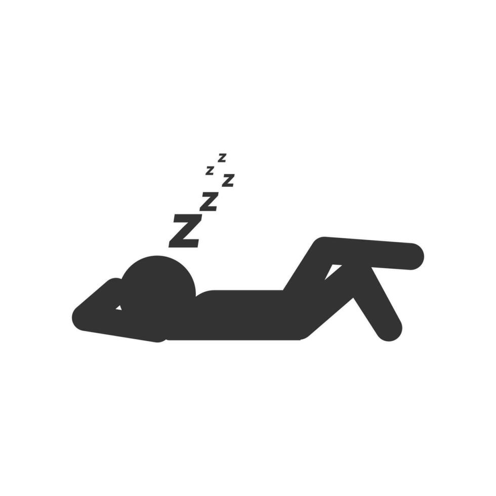 Vector illustration of Sleep icon in dark color and white background