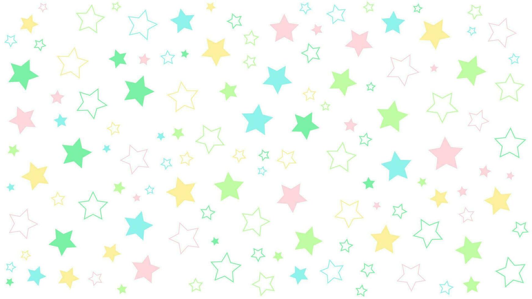 A background with colorful stars of various sizes as a pattern. vector