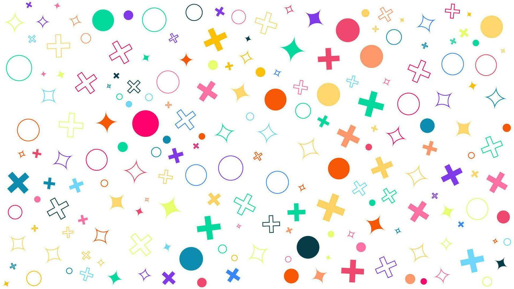 A background with colorful shapes of various sizes as a pattern. vector