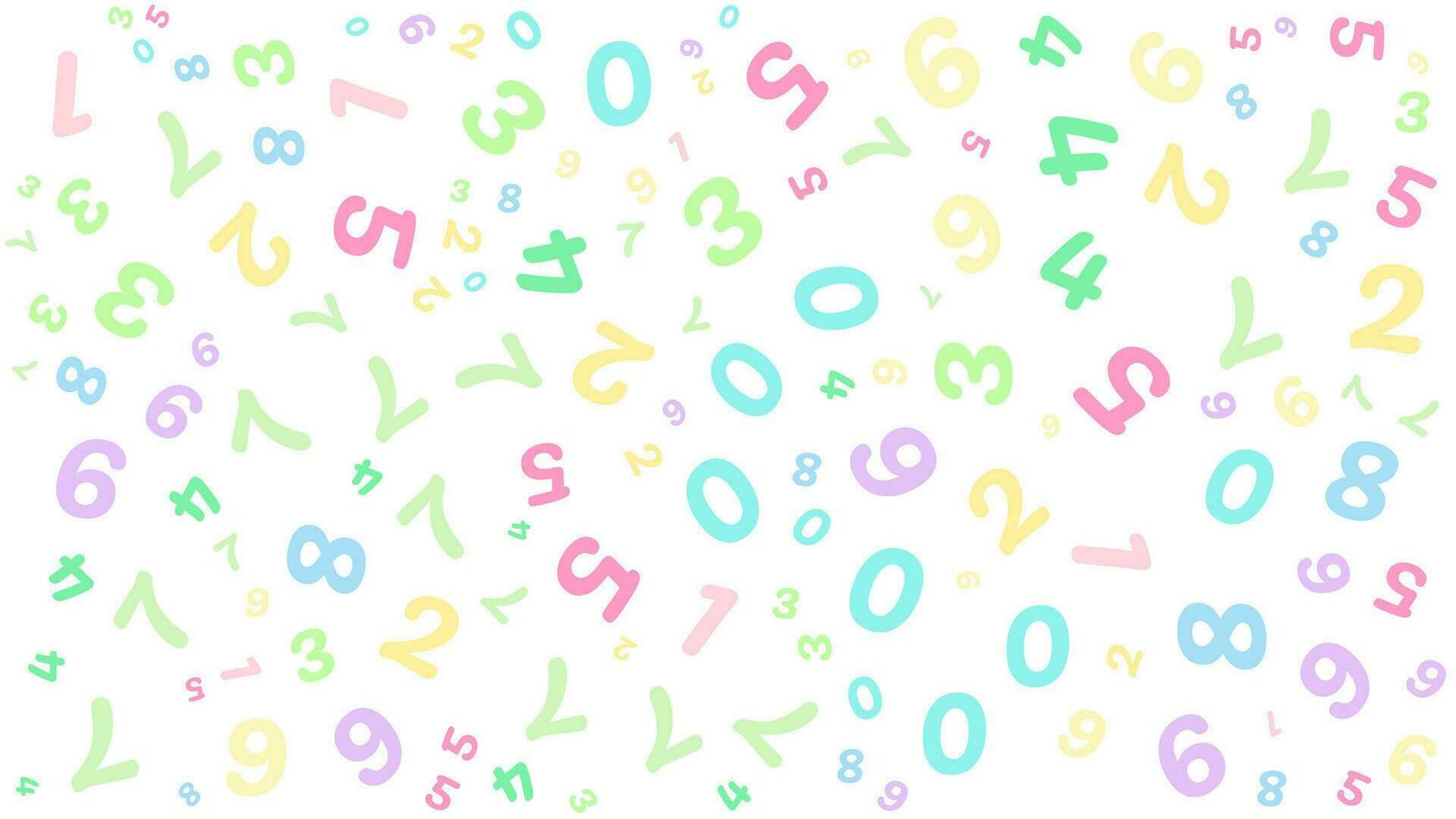 A background with colorful numbers of various sizes as a pattern. vector
