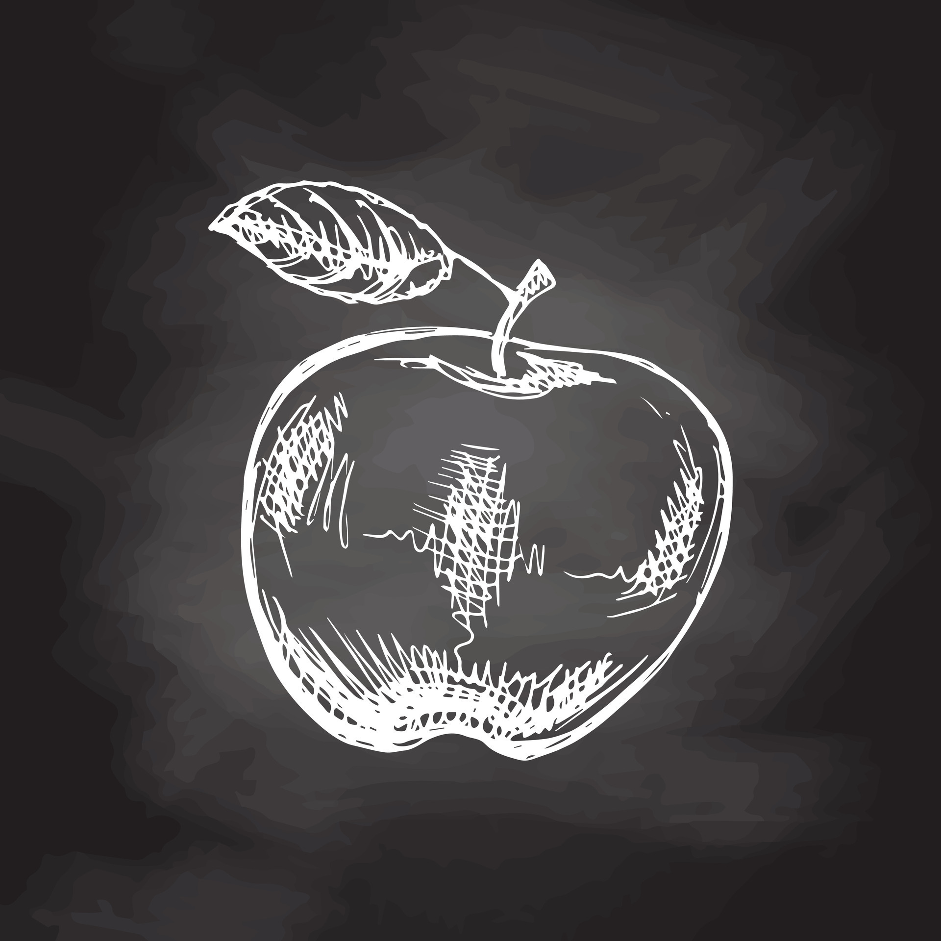 chalkboard background with apple